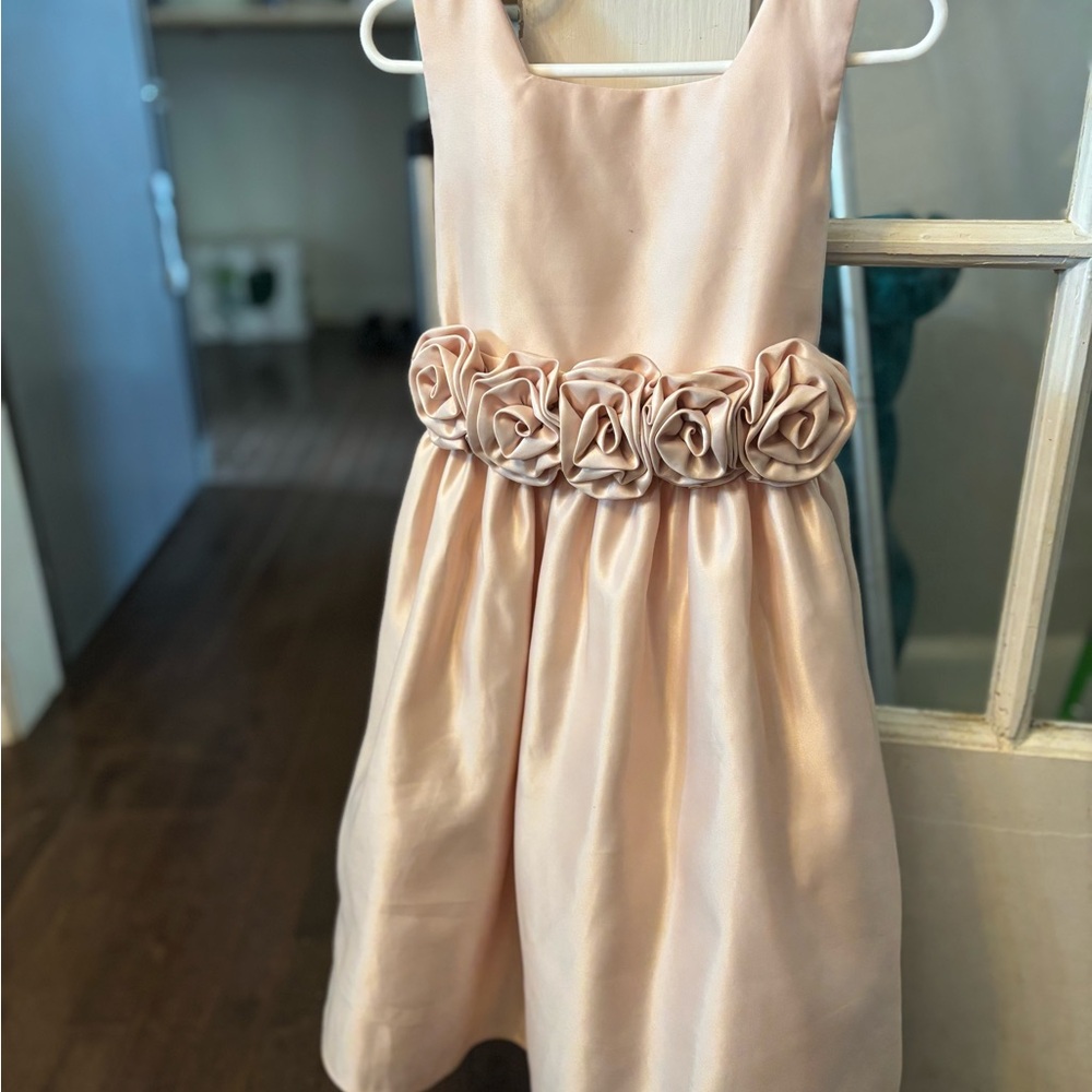 Birdy Grey Pink A-Line Sundress with Floral Embellishments